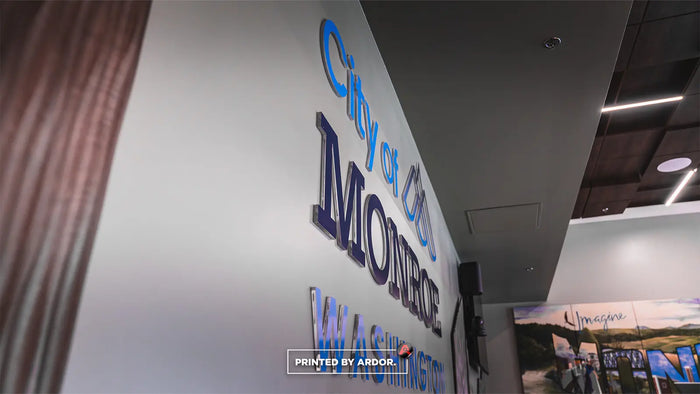 Acrylic lobby sign for the City of Monroe WA