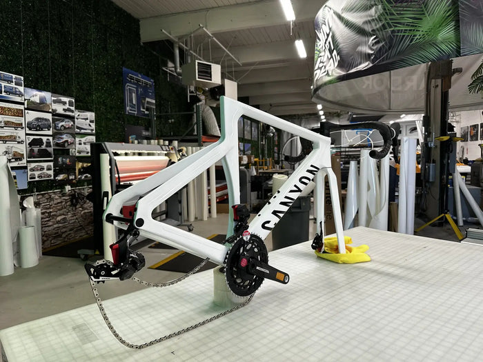 Custom printed bicycle frame wrap