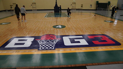 BIG3 basketball court custom floor graphics by Ardor Printing, view 4