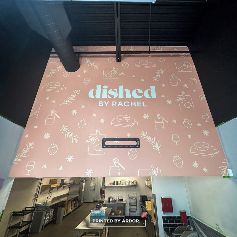 Dished by Rachel custom printed floor graphic by Ardor Printing