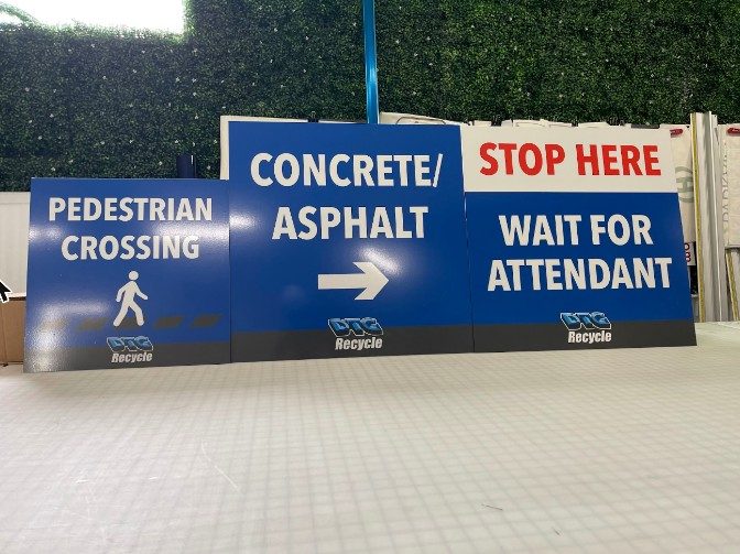 DTG Recycle safety and wayfinding signs by Ardor Printing