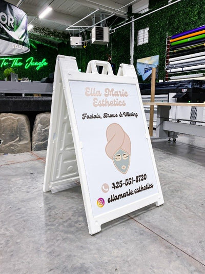 Ella Esthetics A-frame sign by Ardor Printing, view 2