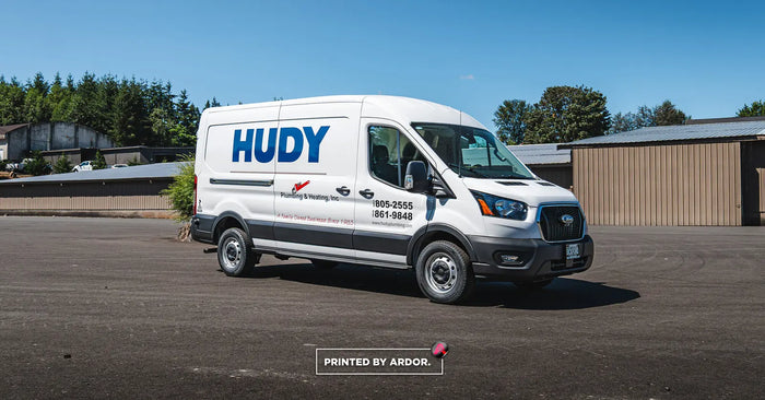Ford Transit fleet van lettering for HUDY Plumbing and Heating