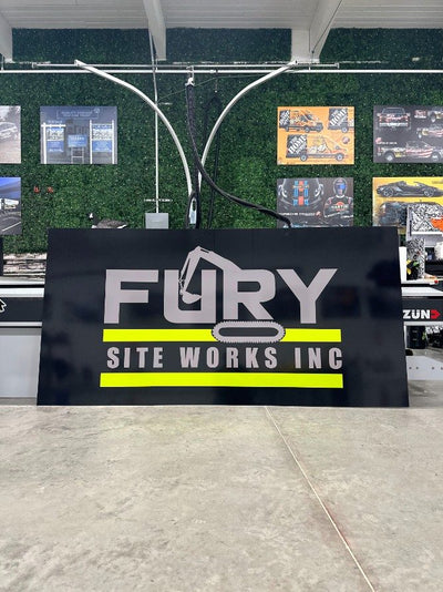Fury Site Works aluminum composite sign by Ardor Printing, view 2