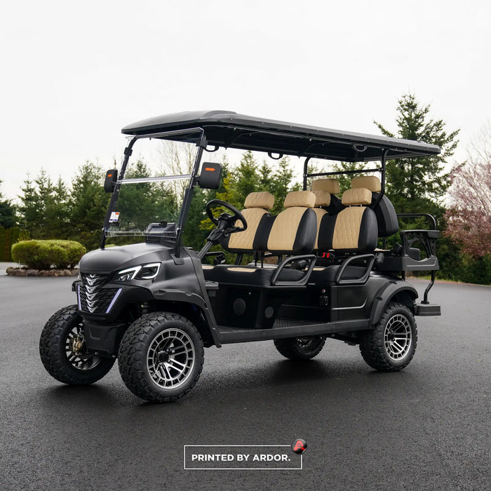 Custom black golf cart wrap