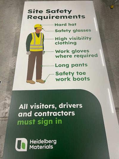 Heidelberg Materials site safety signs by Ardor Printing, view 2