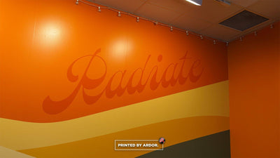 Juicy Power Yoga studio mountain wall mural by Ardor Printing, view 4