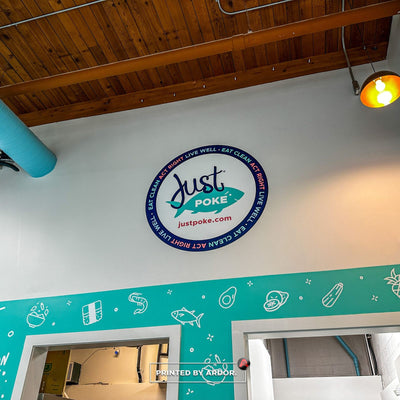 Just Poke restaurant wall mural by Ardor Printing, view 4