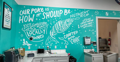 Just Poke restaurant wall mural by Ardor Printing, view 5