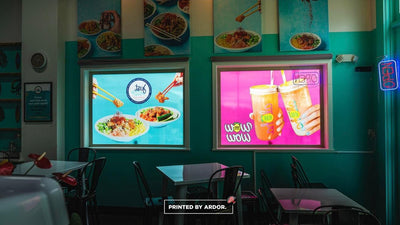 Just Poke restaurant backlit window graphics, view 3 by Ardor Printing