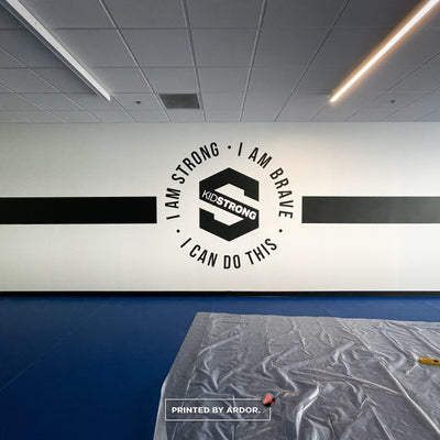 KidStrong gym logo wall graphics by Ardor Printing, view 3