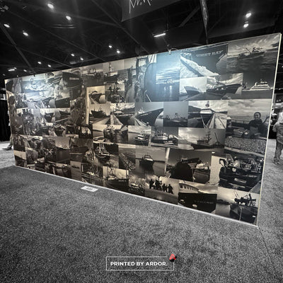 Marport trade show booth with large format printed wall graphics by Ardor Printing, view 2