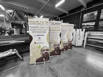 Retractable banners printed for a Dr. Martin Luther King Jr. Day event by Ardor Printing, view 2