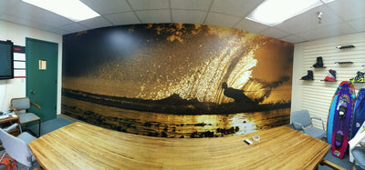 Custom printed office lobby wall mural by Ardor Printing, view 2