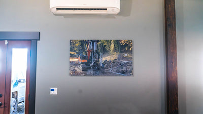 Pearson Drilling office wall wrap with a photo collage of company history by Ardor Printing, view 5