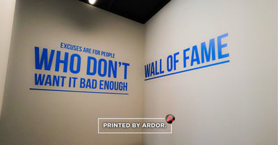 PureDry Restoration Wall of Fame wall lettering by Ardor Printing