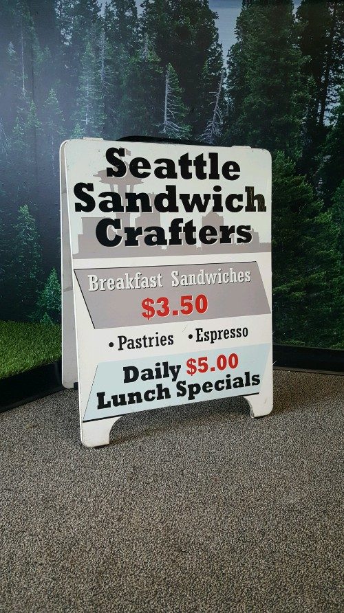 Seattle Sandwich Crafters A-frame sign by Ardor Printing