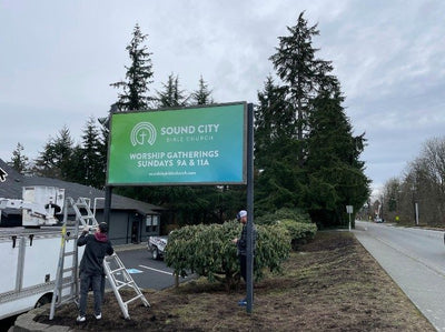 Sound City Church monument sign by Ardor Printing