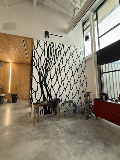 Custom black and red wall graphics in a sports training facility by Ardor Printing, view 6