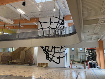 Custom black and red wall graphics in a sports training facility by Ardor Printing, view 7