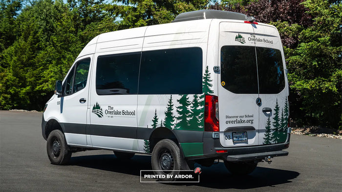 Mercedes Sprinter partial wrap for The Overlake School