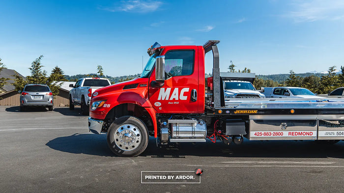 Ford tow truck graphics for MAC Towing