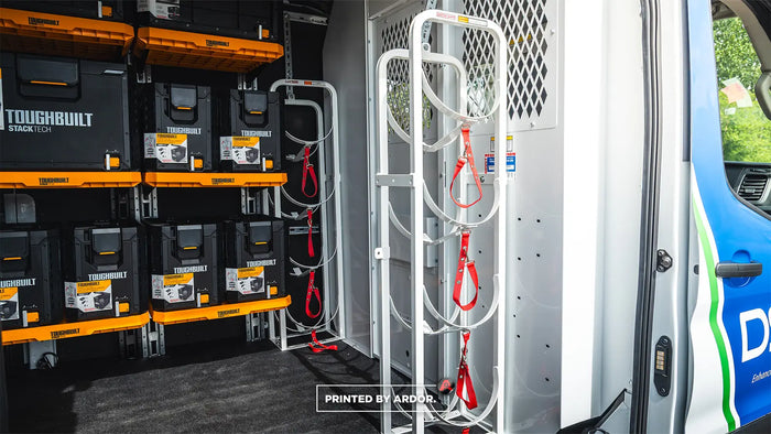 Commercial van shelving and storage upfit for DSLNW