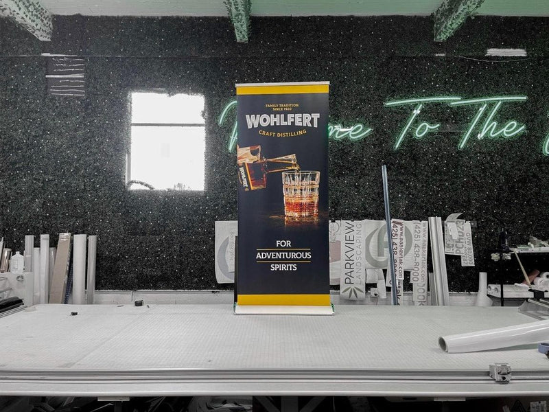 Wohlfert Craft Distilling retractable banner stand by Ardor Printing, view 2
