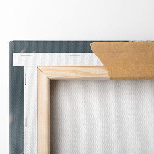 High-quality canvas print on 1.5" stretcher bars with folded edges stapled to wood frame. Modern Warfare battle scene.