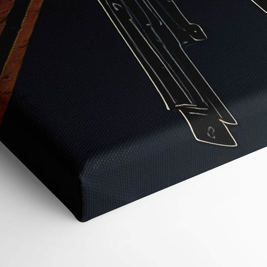 Elevated view of stretcher bars and canvas corner, showcasing the high-quality mounting of the tropical PUBG.