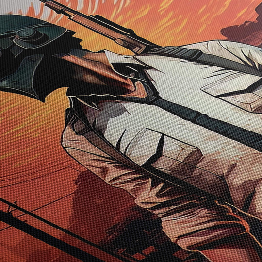 High-quality canvas print of tropical PUBG-inspired warfare, featuring textured canvas material and vibrant colors.
