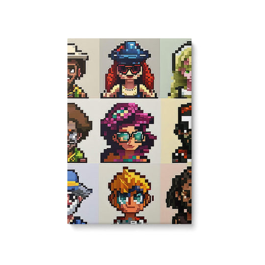 Stunning NFT Pixel Avatars on a high-quality canvas print, bringing millions of colors to life on a white background.