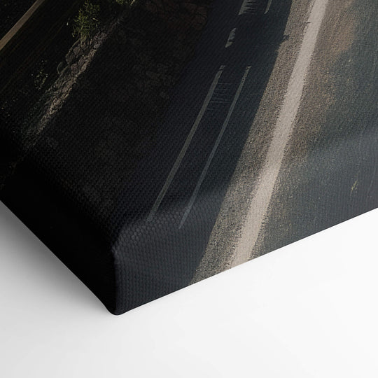 Detailed close-up of the canvas print, highlighting the texture of the canvas and intricate details of the artwork.