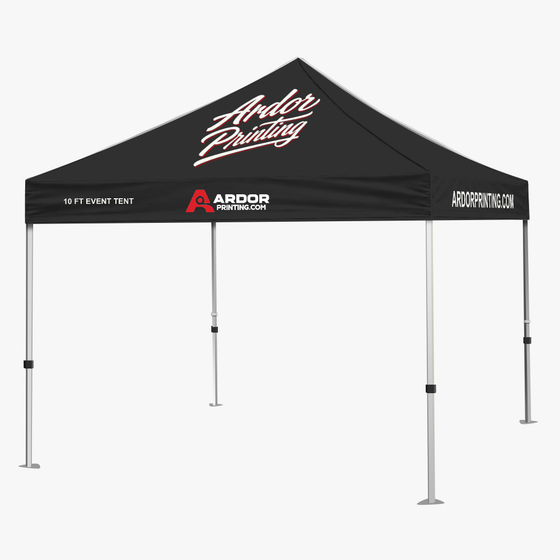 Custom printed 10 ft event tent with Ardor Printing branding on the canopy and valance