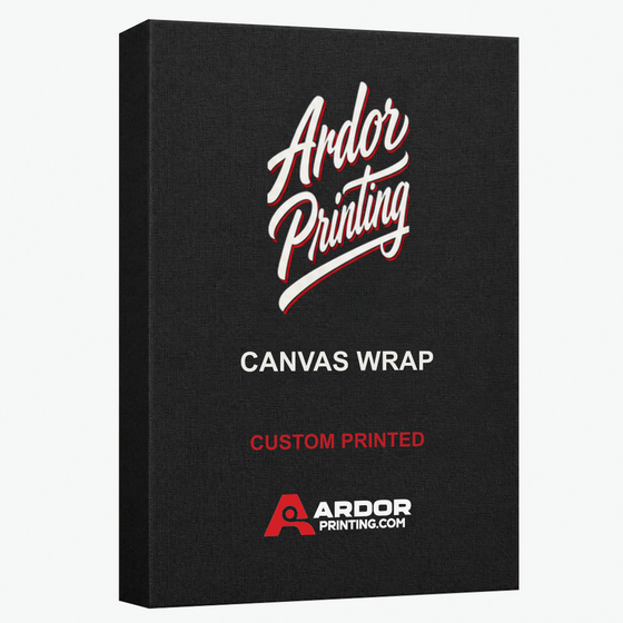 Custom printed gallery wrap canvas print with Ardor Printing branding