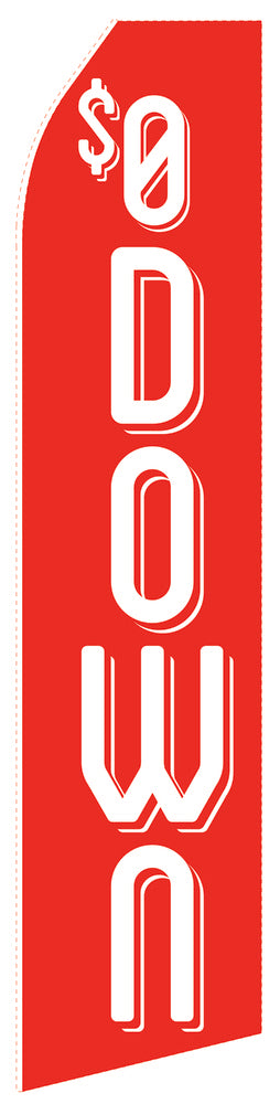 $0 Down econo feather flag, 16 ft, single-sided