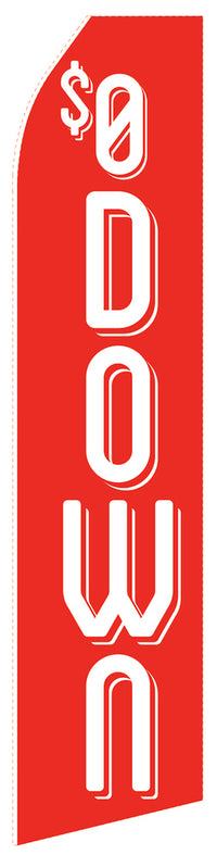 $0 Down econo feather flag, 16 ft, single-sided