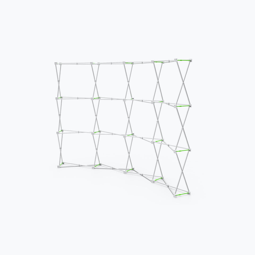 10ft curved Velcro fabric pop up display frame, hardware only with no graphic