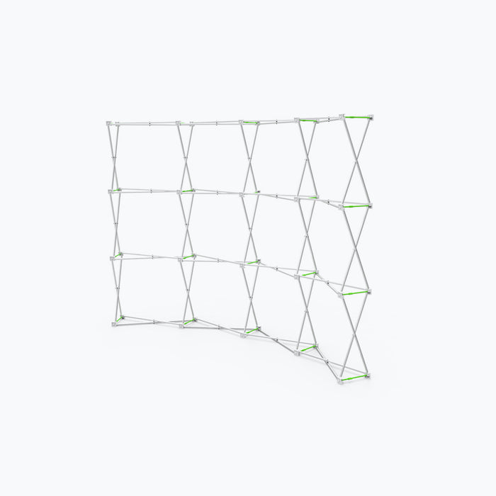 10ft curved Velcro fabric pop up display frame, hardware only with no graphic