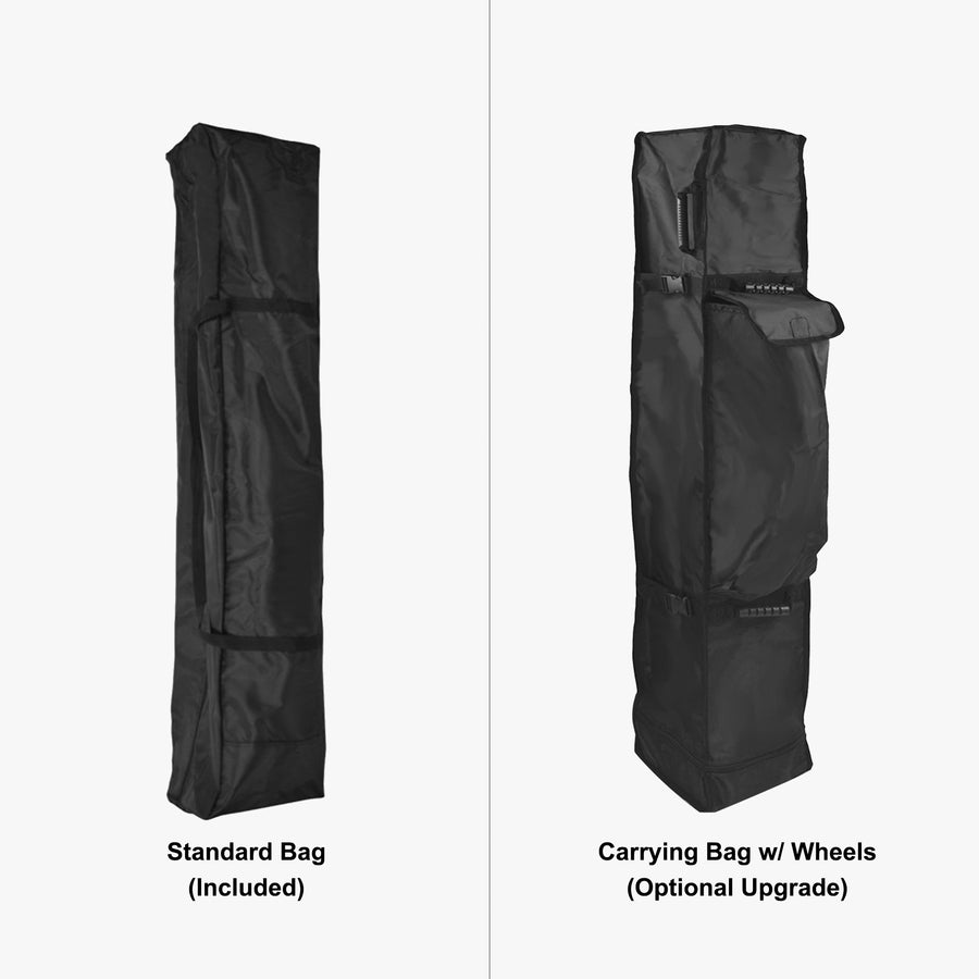 Event tent standard carry bag included, rolling carry bag with wheels optional