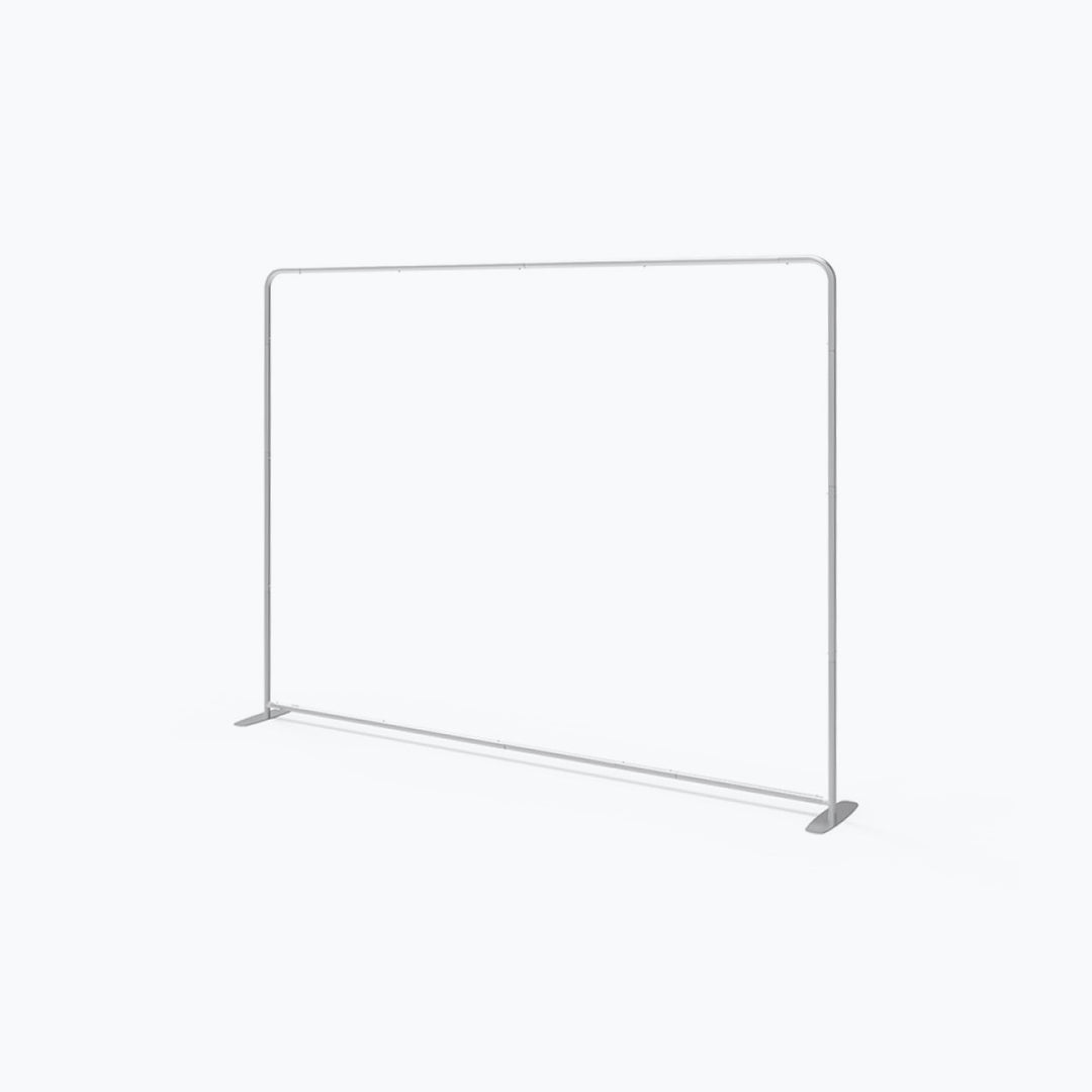 10ft straight tension fabric display frame with aluminum feet, hardware only