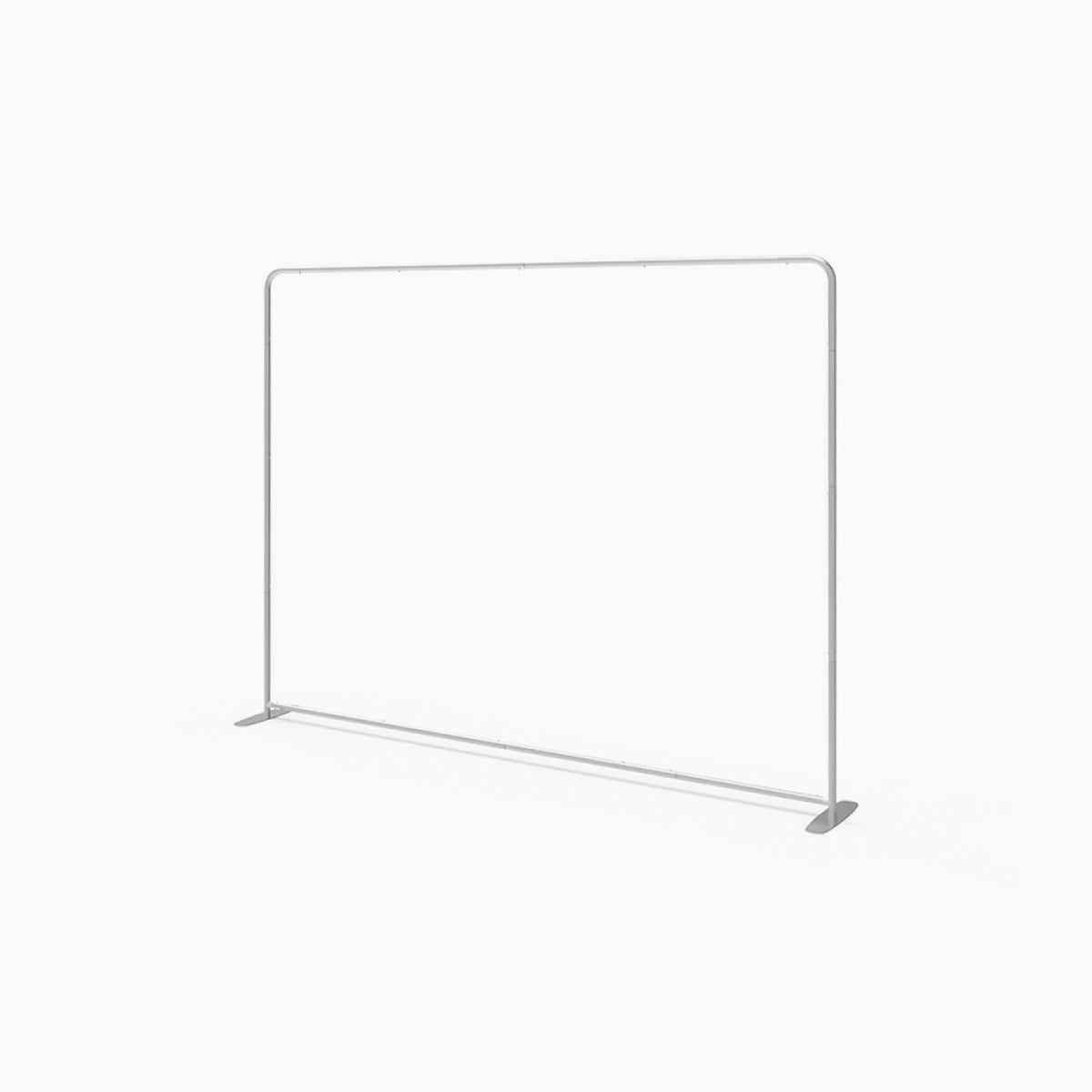 10ft straight tension fabric display frame with aluminum feet, hardware only