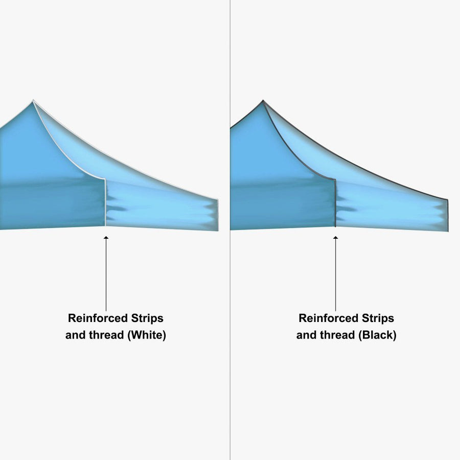 10 x 15 ft event tent canopy corners with reinforced strips and thread