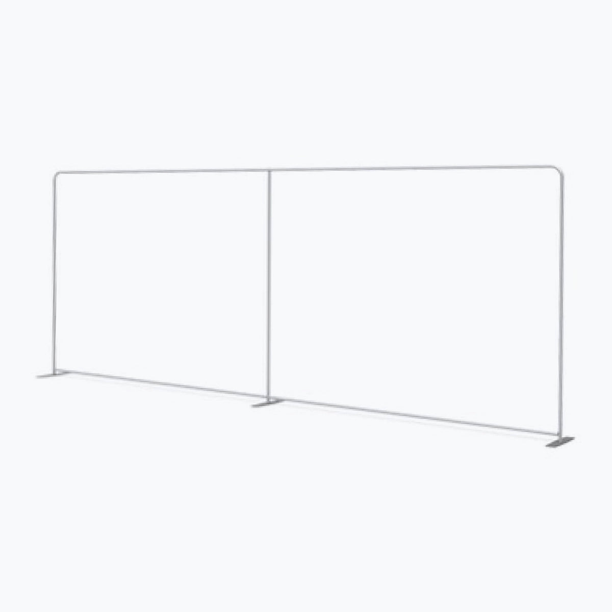 20ft straight tension fabric display frame with aluminum feet, hardware only