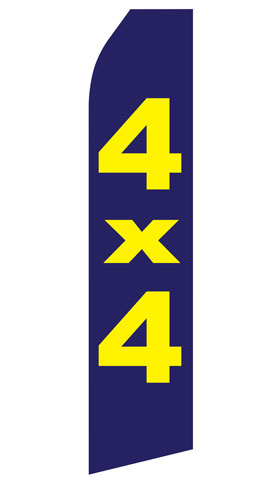 4X4 econo feather flag, 16 ft, single-sided