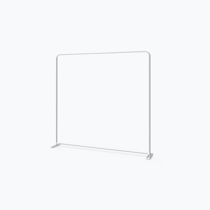 8ft straight tension fabric display frame with aluminum feet, hardware only