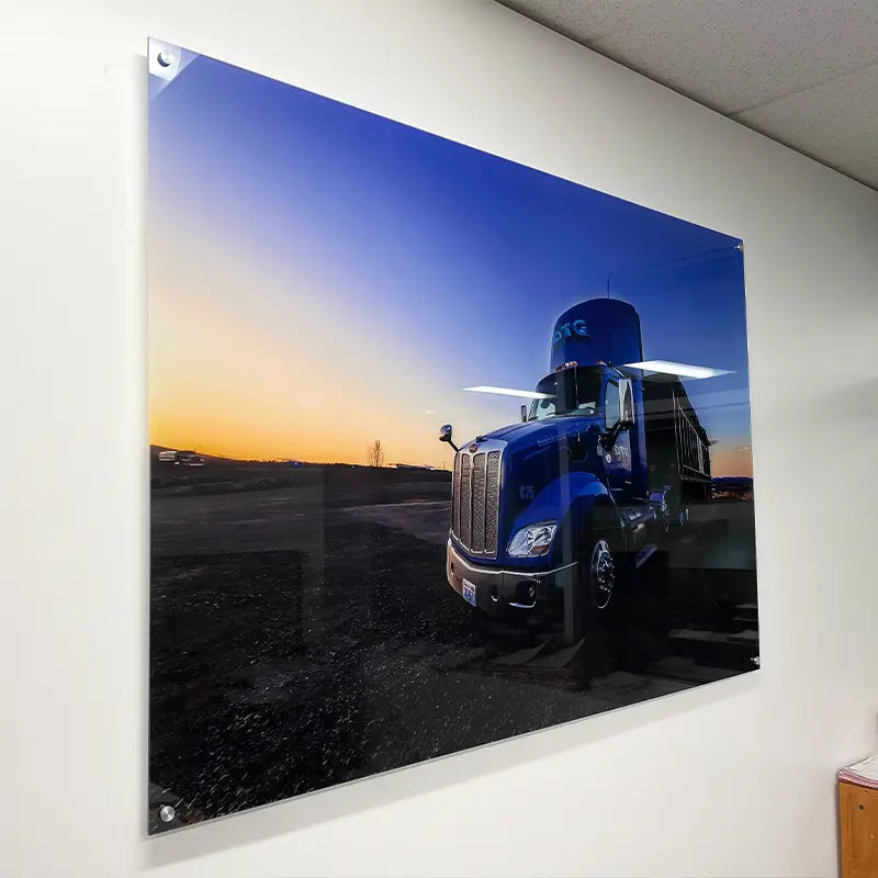 Acrylic glass printed we did for DTG Recycle's new headquarters in Bothell, WA. Ardor Printing is on of the Seattle Area's leading experts in printed glass products.