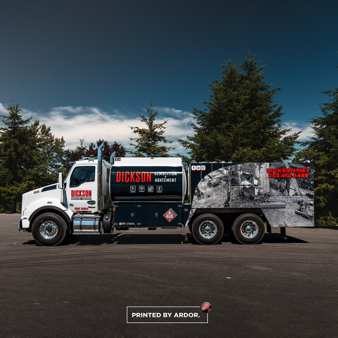 Driver's Side view of Kenworth Truck Wrap by Ardor Printing in Tacoma, WA