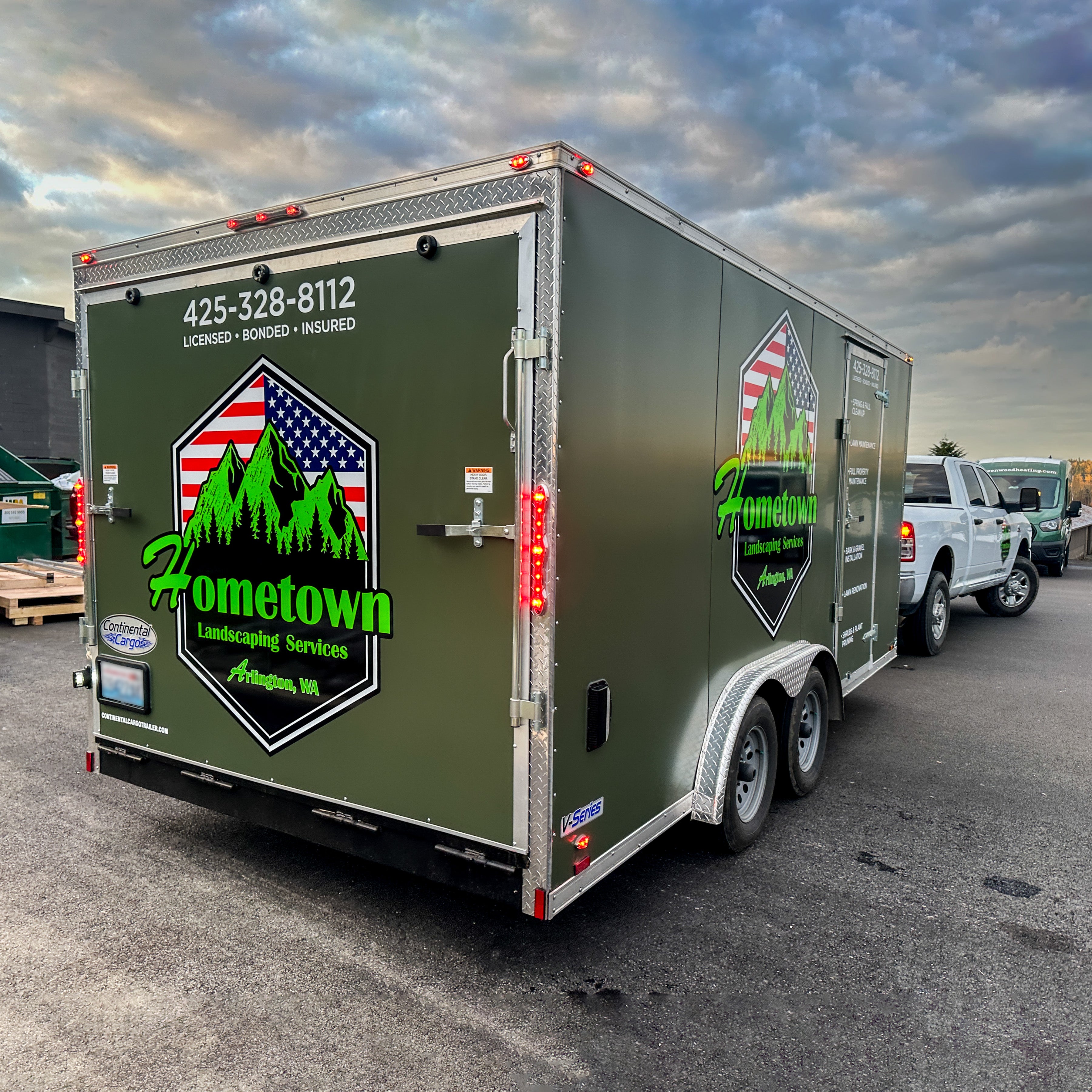 Hometown Landscaping Trailer Wrap by Ardor Printing, Arlington, WA