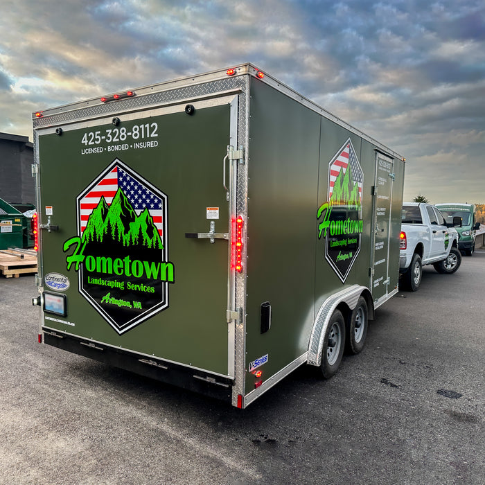 Hometown Landscaping Trailer Wrap by Ardor Printing, Arlington, WA